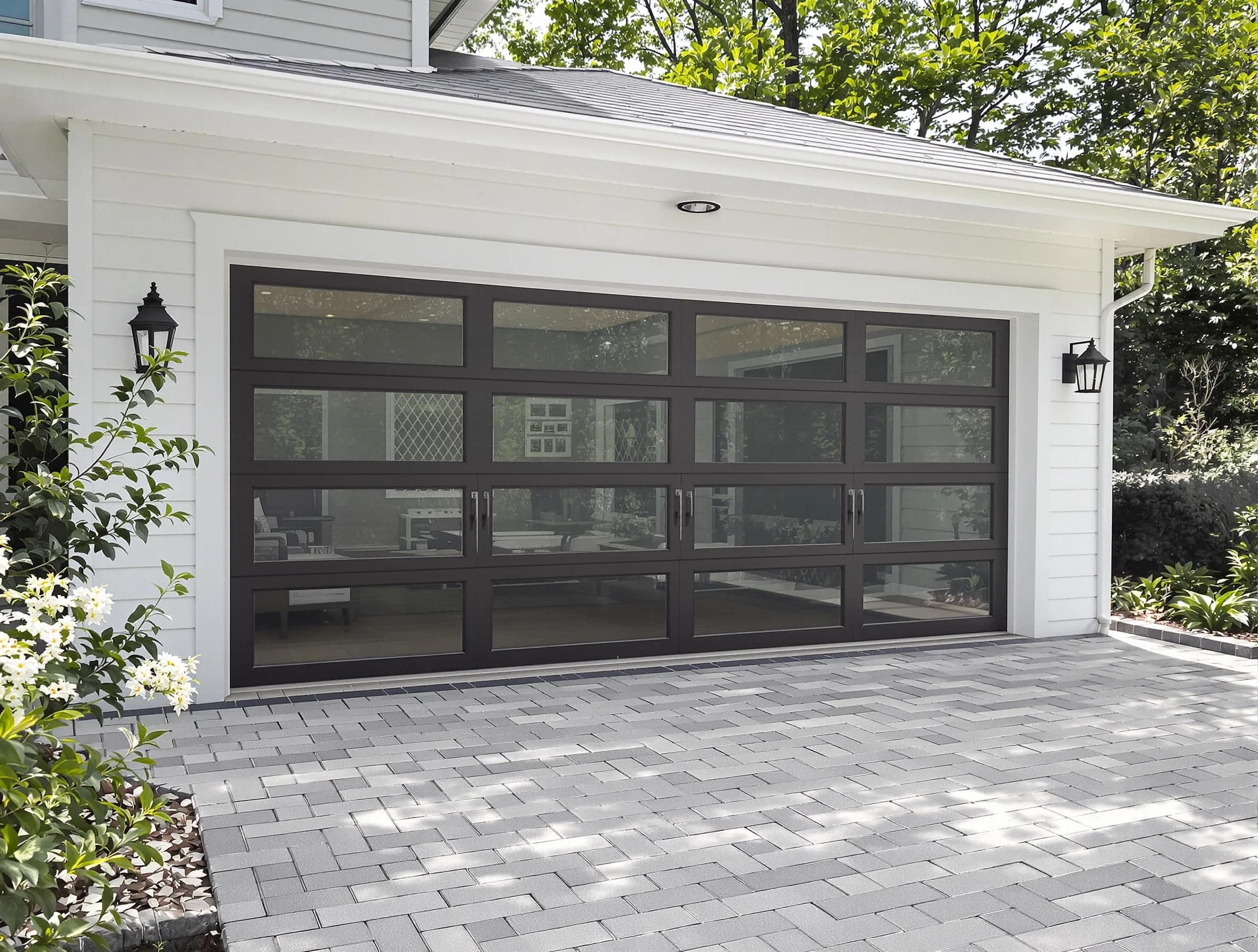 Portland Garage Door Repair design specialist presenting custom garage door options to Portland homeowner