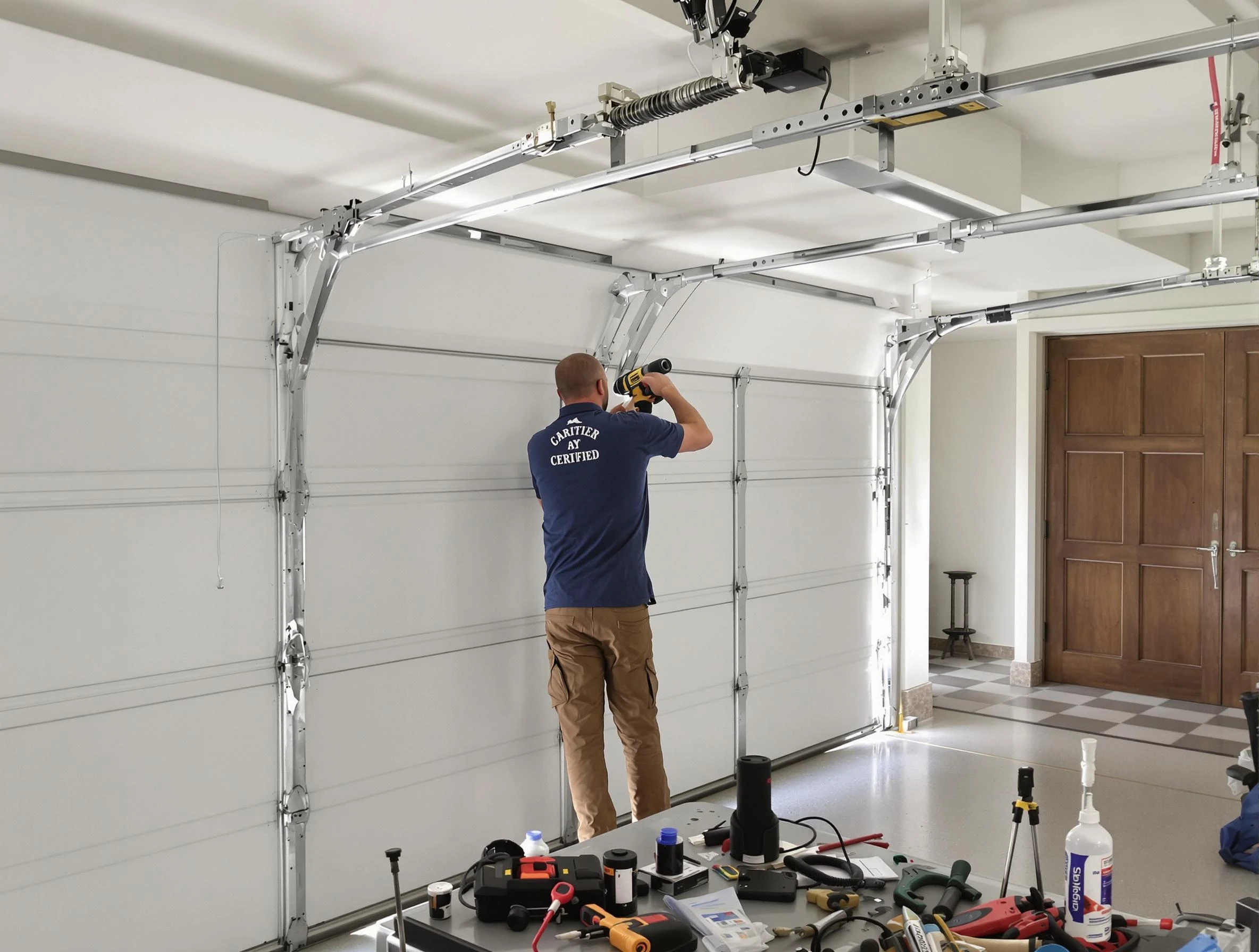 Portland Garage Door Repair certified technician performing precision garage door repair in Portland